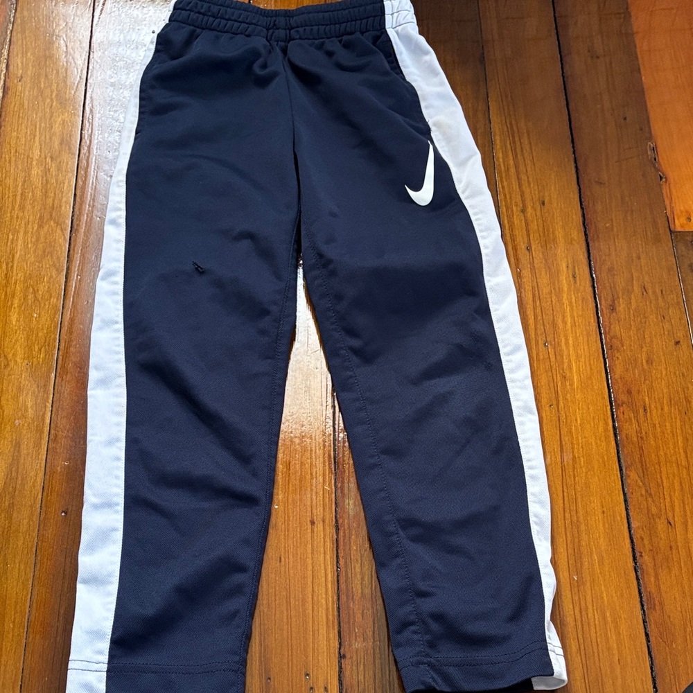 Nike Kids Dark Blue Joggers with White Stripe